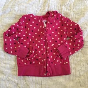 Old Navy 4T pink polka dot hoodie sweatshirt girls